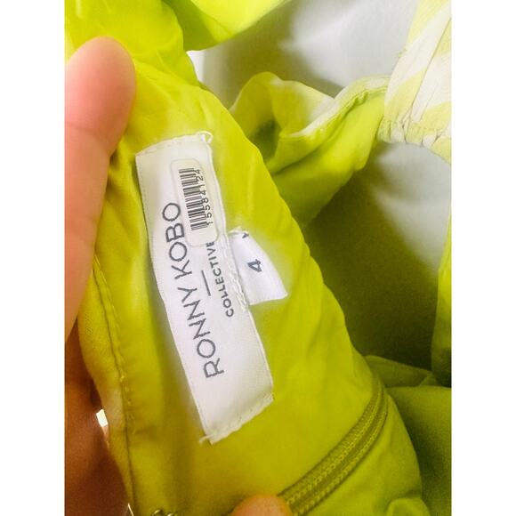 RONNY KOBO COLLECTIVE Green Vacation Halter Knotted Front Sheath Dress size 4 - Picture 12 of 16